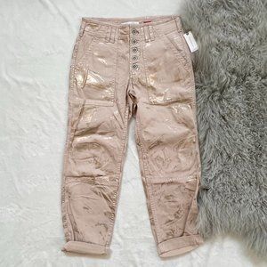 Anthropologie The Wanderer Printed Foil Straight Leg Utility Pant